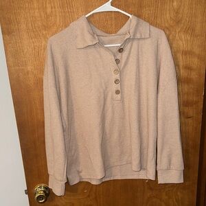 Women's Tan Button-Up Top